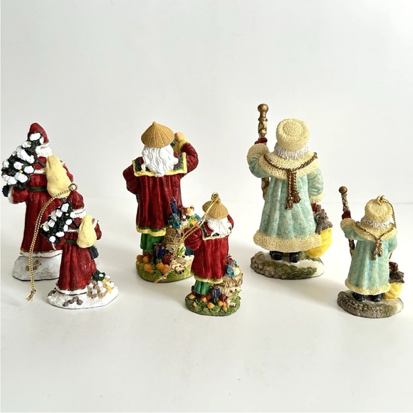 International Christmas Collection 1993-96 set of 6 VTG Santa Claus Figurines - Picture 6 of 6